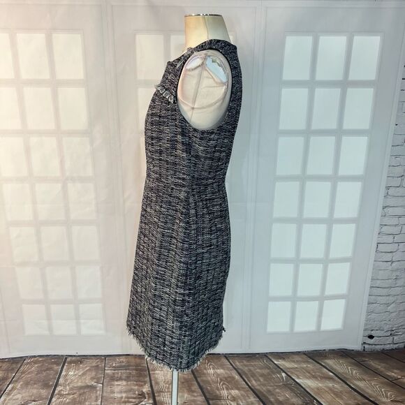 J crew sleeveless tweed sheath dress with fringe accents size 6 - Picture 9 of 10